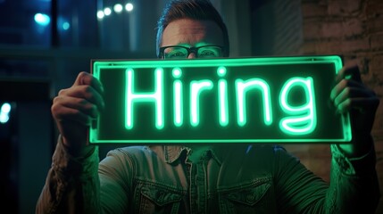Poster - Man Holding Illuminated 