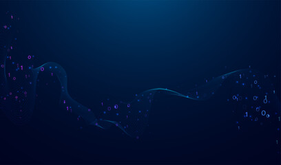 Poster - Abstract data transmission visualization. Big data analytics representation. Futuristic network. Graphic concept for your design. Adobe Illustrator Artwork