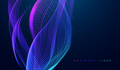 Poster - abstract colored dynamic waves. modern abstract cover. colorful curve lines. graphic concept for you