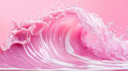Poster - A vibrant, pink wave crashing against a pastel background, creating a playful and dreamy atmosphere.
