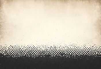 Poster - Abstract Grunge Halftone Dots Paper Background. A beige paper background with a black halftone pattern of dots at the bottom. vintage aesthetic.