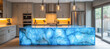© ЮРИЙ ПОЗДНИКОВ - Modern kitchen illuminating backlit blue marble countertop
