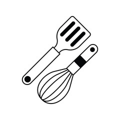 Wall Mural - spatula glyph icon with white background vector stock illustration