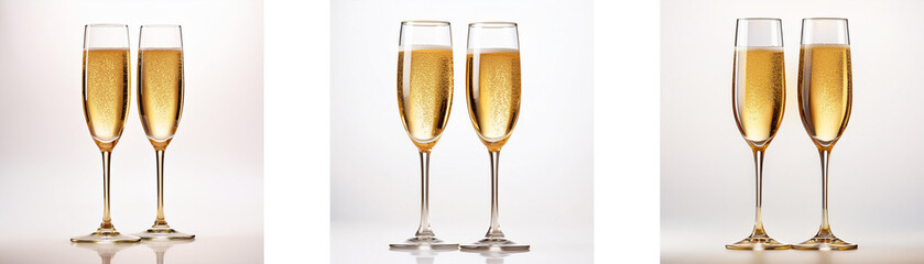 Poster - Three champagne flutes filled with sparkling wine.