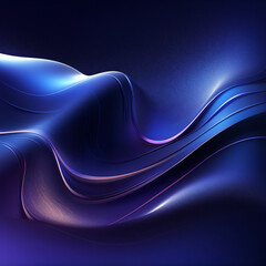 Poster - An abstract design featuring smooth flowing waves in shades of blue and purple, creating a modern artistic expression for digital art.
