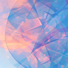 Poster - An abstract digital piece featuring layered shapes in soft pastel colors, creating a dreamy and serene visual for modern art.