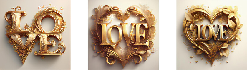 Poster - Three gold, ornate 