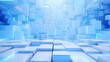 © plaksa - 3d rendering of white and blue abstract geometric background. Scene for advertising, technology, showcase, banner, game, sport, cosmetic, business, metaverse. Sci-Fi Illustration. Product display