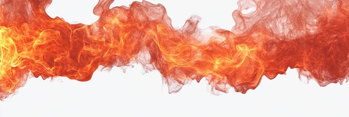 Poster - dramatic and abstract fire flames creating striking swirls of orange and red hue with soft smoke bac