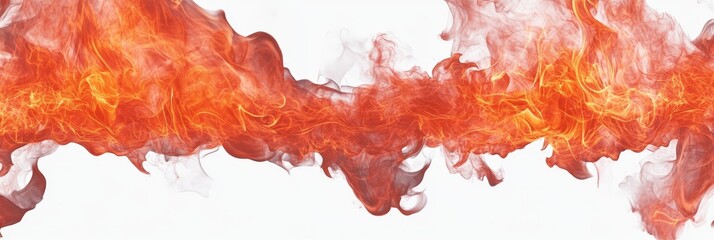 Poster - vivid and dramatic flames isolated on a white background, capturing the intensity and beauty of fire