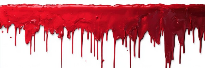 Poster - Vivid Red Paint Dripping Down in Artistic Splash, Capturing the Essence of Creativity and Bold Expression in a Captivating Abstract Design