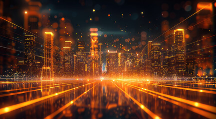 Aufkleber - Architectural lines are used to express the combination of future space and modern city. a light band floating from the architectural lines in the foreground, a sense of future time and space.