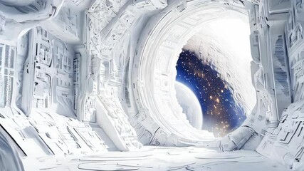 Wall Mural - Futuristic spaceship interior