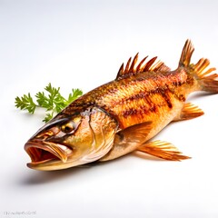 healthy sea food dish cuisine isolated on white background