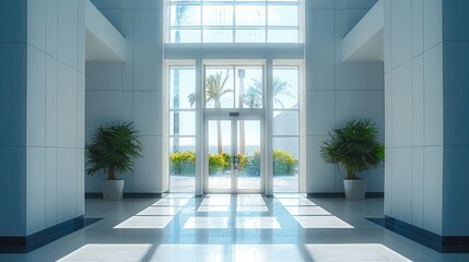 Poster - White Hospital Entrance.