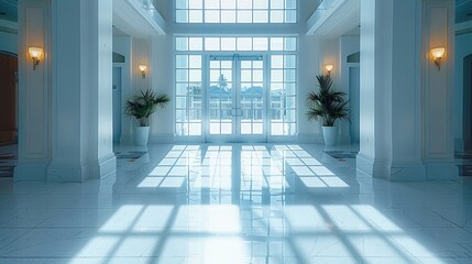 Poster - White Hospital Entrance.