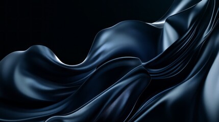 Poster - A long blue fabric with a wave pattern