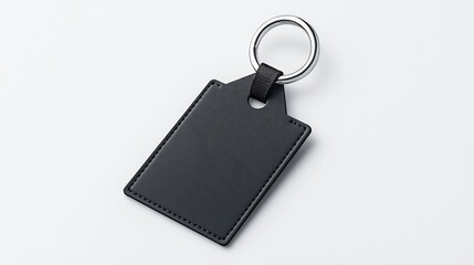 Poster - Minimalist matte square tag with reinforced loop and simple clean design perfect for organizational and labeling purposes shot against a crisp white background
