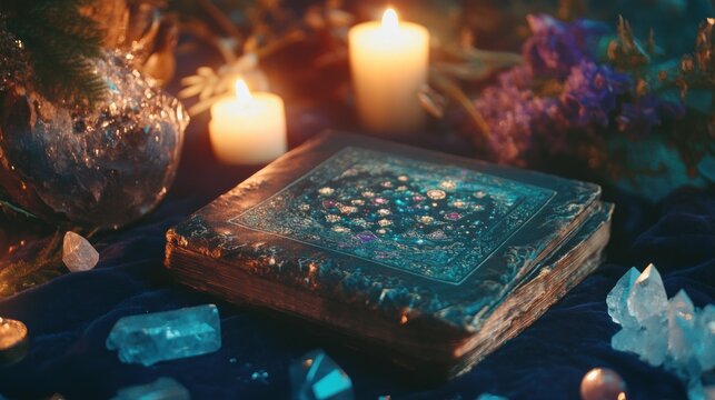 Mystical Book and Candles