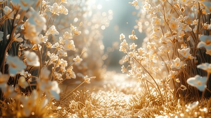Aufkleber - A garden made of gold and diamonds, summer vibes.