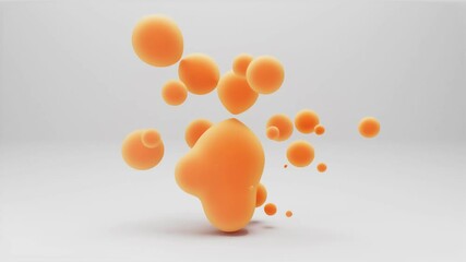 Wall Mural - 3d loop animation liquid blobs.