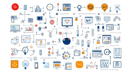 Aufkleber - Comprehensive DevOps Icon Collection with Clean Editable on a Minimalist White Background   Ideal for Software Engineering IT Infrastructure and Automation Workflows