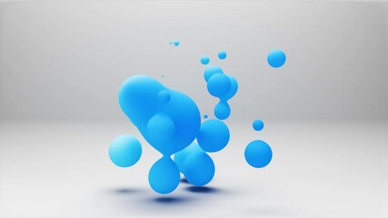 Wall Mural - 3d loop animation liquid blobs.