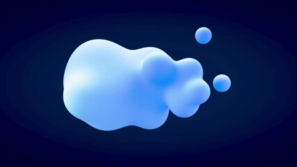 Wall Mural - 3d loop animation liquid blobs.