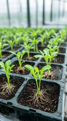Aufkleber - Aeroponic plants thriving in a controlled mist environment showcasing an innovative and sustainable approach to modern agriculture and urban farming