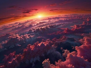 Wall Mural - sunset over the clouds