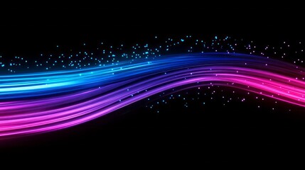 Poster - A colorful wave of light with purple, blue and pink colors