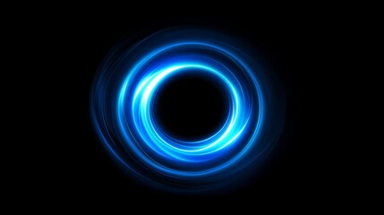 Aufkleber - Abstract light blue twirl effect with glowing electric neon lights and blurred curved lines, creating a dynamic and magical background with flowing blue neon curves and light effects