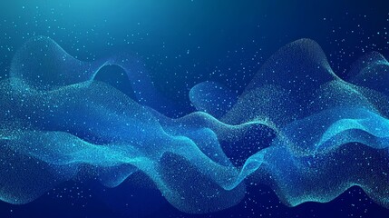 Aufkleber - Abstract blue modern background with smooth lines and dynamic waves, creating a fluid, energetic motion that conveys a sense of futuristic technology, digital innovation, and clean design aesthetics
