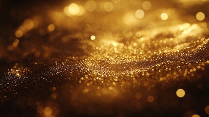 Aufkleber - A gold and black background with a lot of sparkles