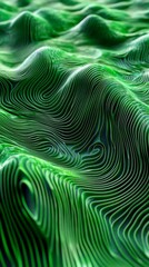 Poster - A green, wavy surface with a lot of lines