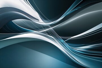 Poster - Futuristic Abstract Business Background Featuring Sleek Waves and Dynamic Lines