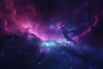 Wall Mural - cosmic nebula with pink and blue hues