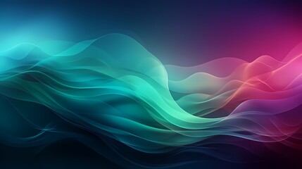 Wall Mural - digital technology abstract blue green purple gradient curve poster background