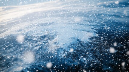 Wall Mural - A snowy landscape with a blue sky in the background