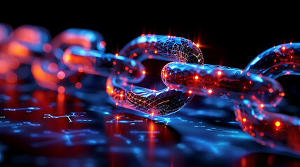 3D rendering of cyber defense technology chain