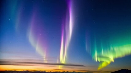 aurora borealis display over mountains