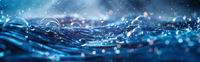 Poster - A dynamic close-up of water droplets on a surface captures the essence of fluidity and movement, highlighting the beauty of nature for the graphic resources industry.