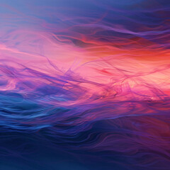 Poster - An abstract image presents flowing waves of color transitioning from pink to blue, evoking a sense of tranquility and movement for the graphic resources industry.