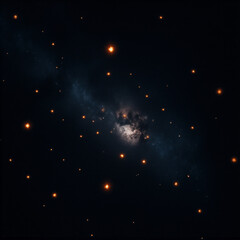 Poster - A captivating cosmic image features a nebula surrounded by stars in a deep space setting, illustrating the beauty and mystery of the universe for the science fiction genre.