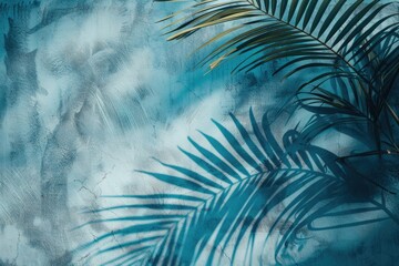 Wall Mural - blue textured cement wall background for organic product presentations.
