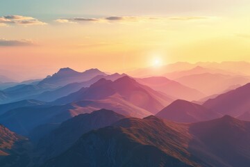 Wall Mural - mountains during sunset. beautiful natural landscape in the summer time