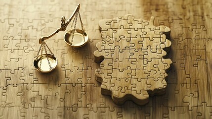 Aufkleber - A puzzle illustrates the dual themes of technology and justice, reflecting the importance of human rights in modern times. Generative AI