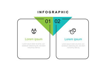 Poster - 2 step line columns for business Infographic template