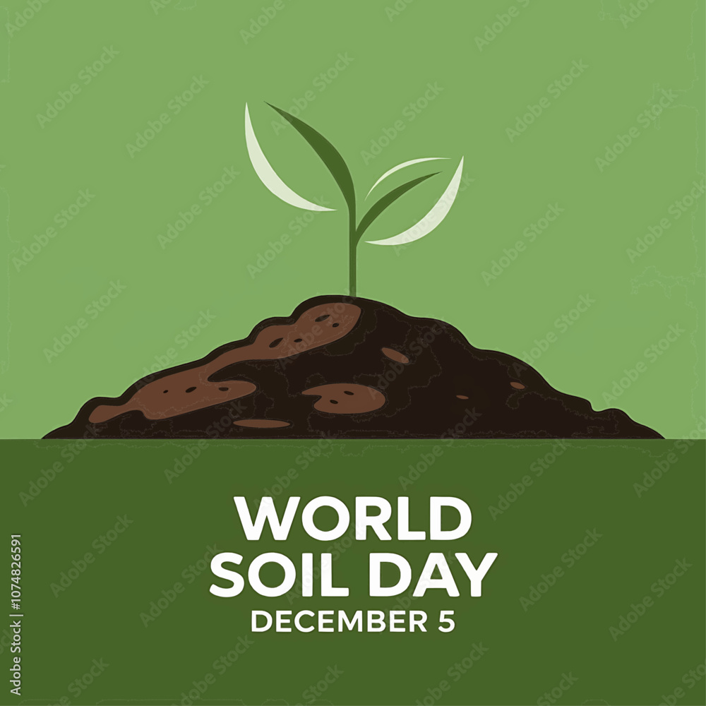 World Soil Day Vector December 5 with Growing Seedling in Soil to ...
