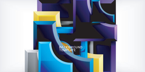 Poster - Geometric design abstract background - circles and triangles